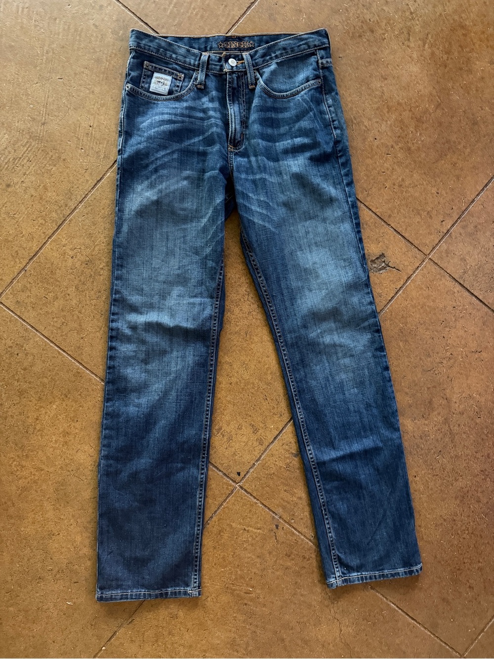 Cinch Men's Classic Straight Fit Dark Blue Jeans Silver Label 30x34